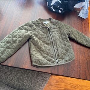 Miniclasix olive green quilted jacket nwt 24m